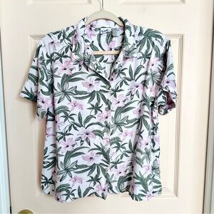 Pink OP sport Hawaiian button up